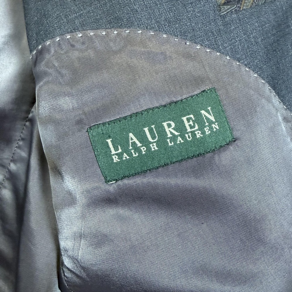 Lauren Ralph Lauren Suit Jacket Mens 44R Gray Wool Two Button Made In Canada - Picture 3 of 12